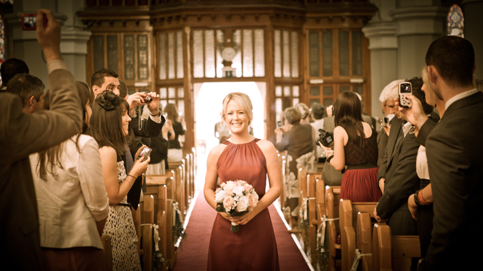 raspberry bridesmaids dresses walking up aisle raspberry bridesmaid dresses